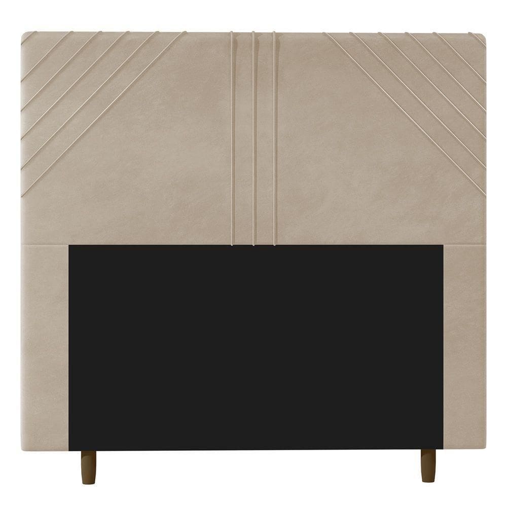 Cabeceira Cama Box Solteiro Lisboa 90cm Suede Bege