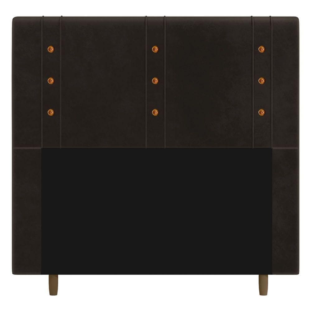 Cabeceira Cama Box Casal King Size Roma 195cm Suede Marrom