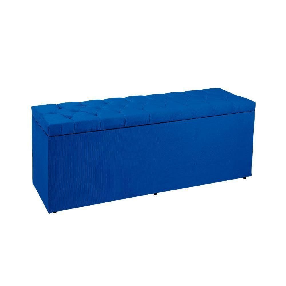 Recamier Sofá Baú Madrid 90 Cm Suede Azul Marinho