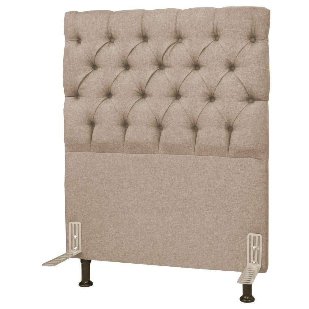 Cabeceira Cama Box Solteiro 90Cm Cristal Linho Bege