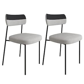 Kit 2 Cadeiras Estofadas Milli Corano/linho F02 Preto/cinza