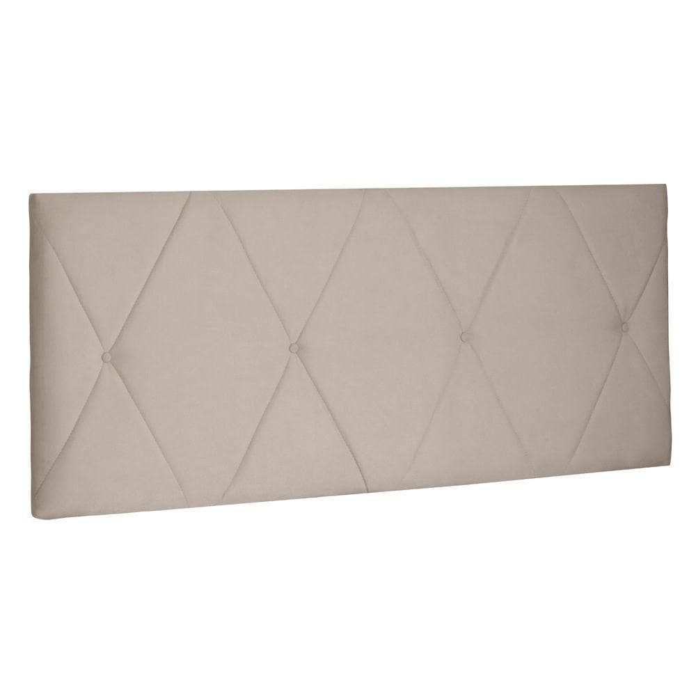 Cabeceira Painel Estofada Cama Box Casal 140cm Suede Bege