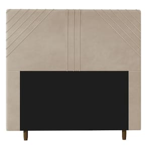 Cabeceira Cama Box Casal Queen Size Lisboa 160cm Suede Bege