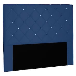 Cabeceira Estofada Box Casal Queen Size 160cm Azul Marinho