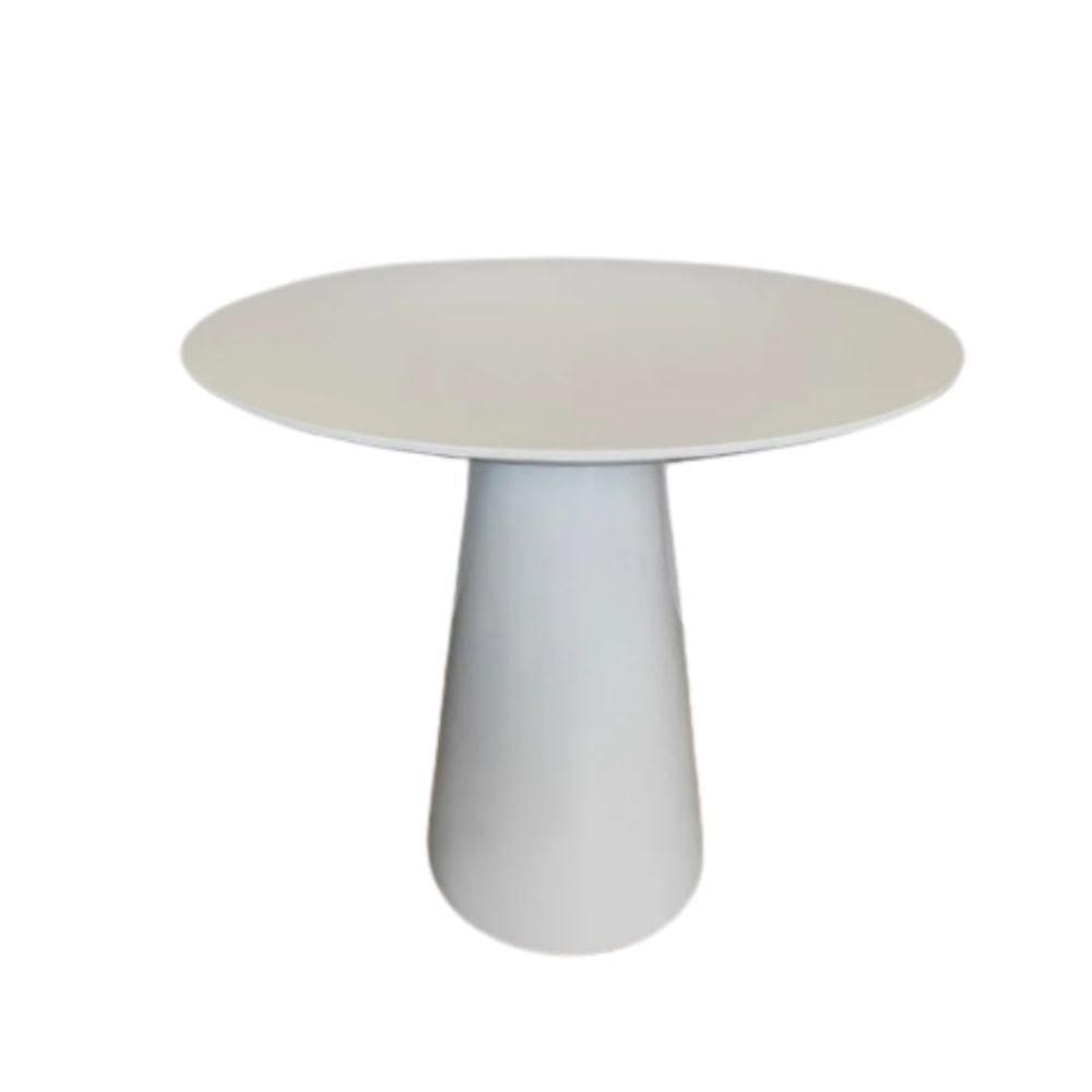 Mesa De Apoio Cone Laqueada - Tampo 60cm Altura 70cm Branco