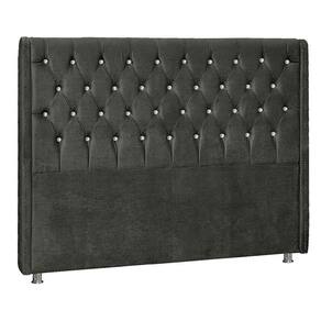 Cabeceira Queen Tóquio P04 160 Cm Suede Cinza Escuro
