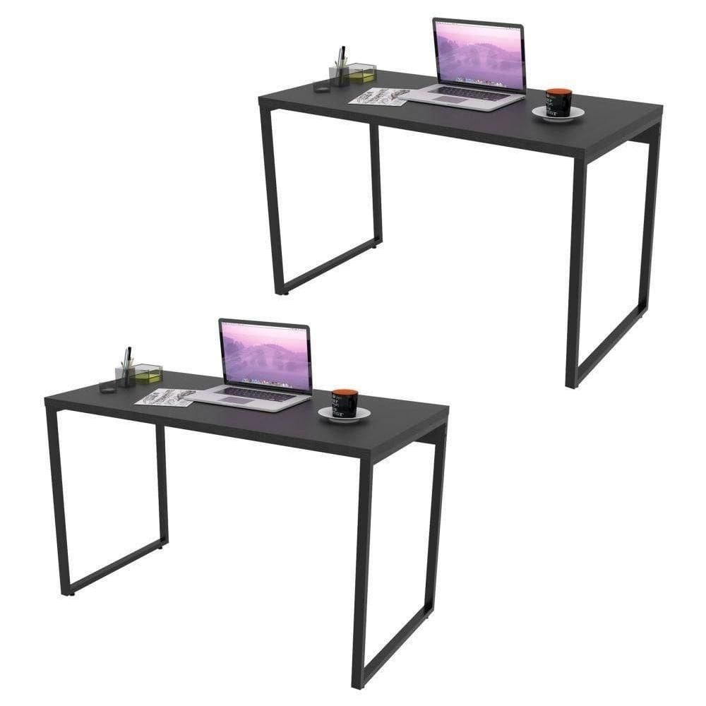 Kit 2 Mesas De Escritório Office 120Cm Preto Onix