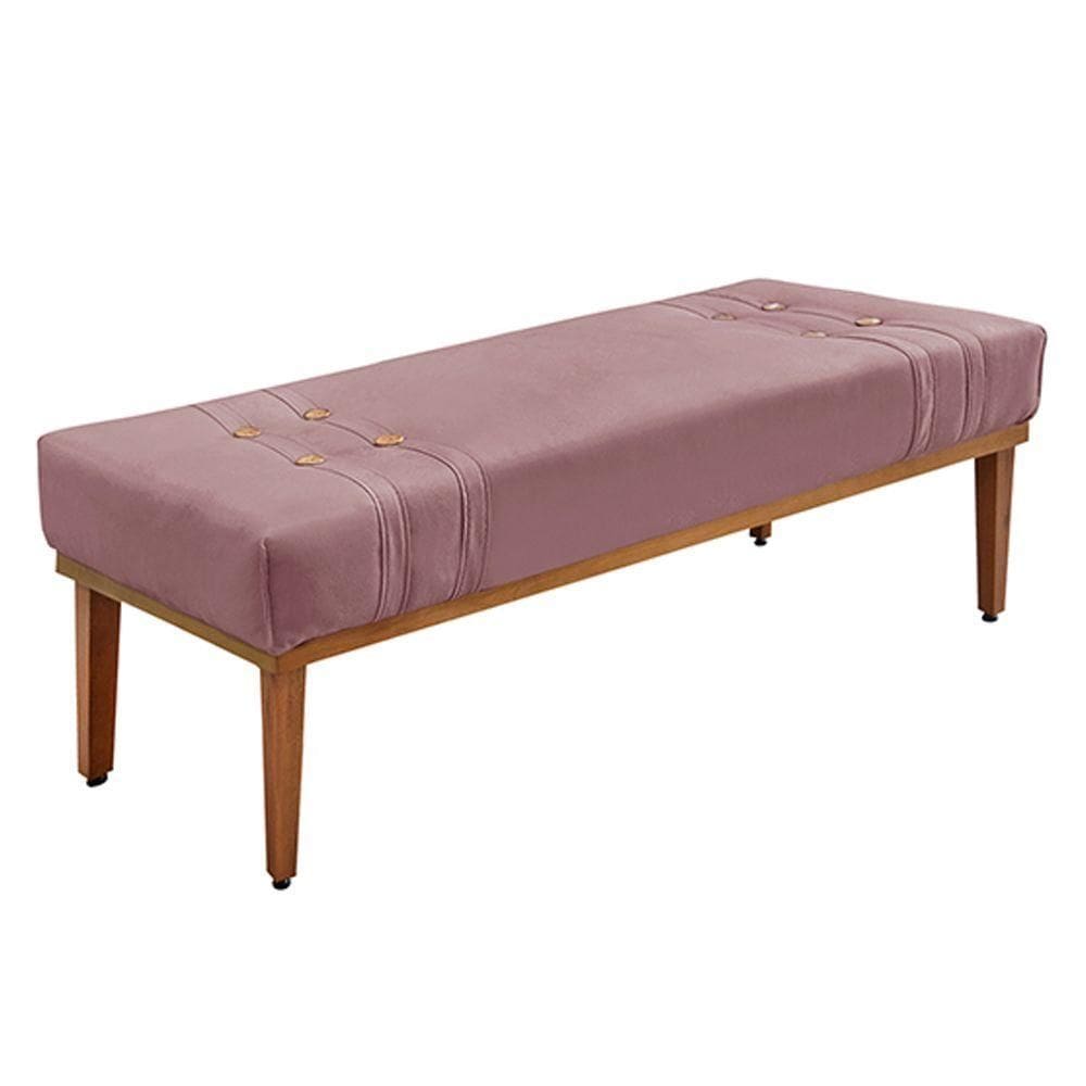 Recamier 90cm Kors Veludo Pés De Madeira Lilás
