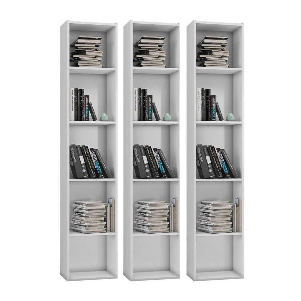 Kit 3 Estantes Multiuso 4 Prateleiras Janaína Branco