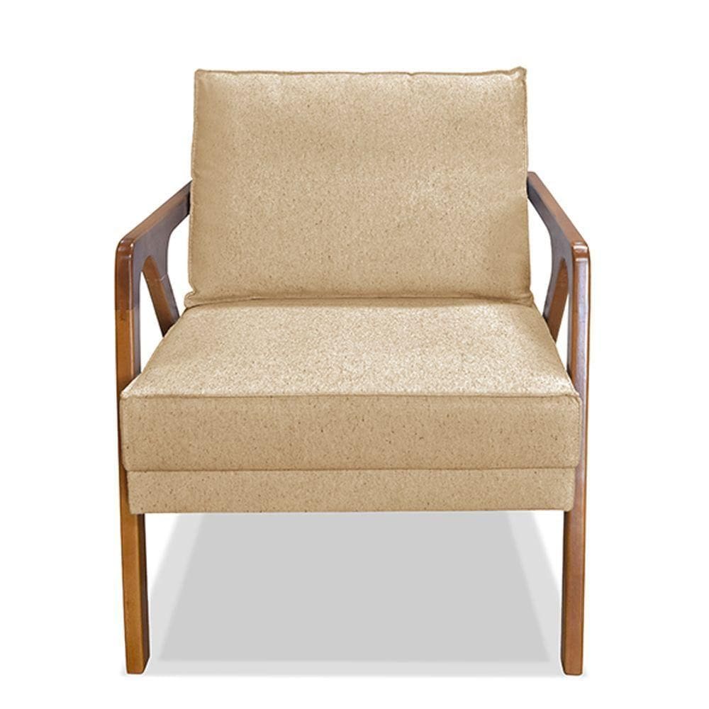 Poltrona Decorativa De Luxo Frida Linho Dourado