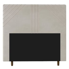 Cabeceira Cama Box Solteiro Lisboa 90Cm Veludo Bege - Abmaza