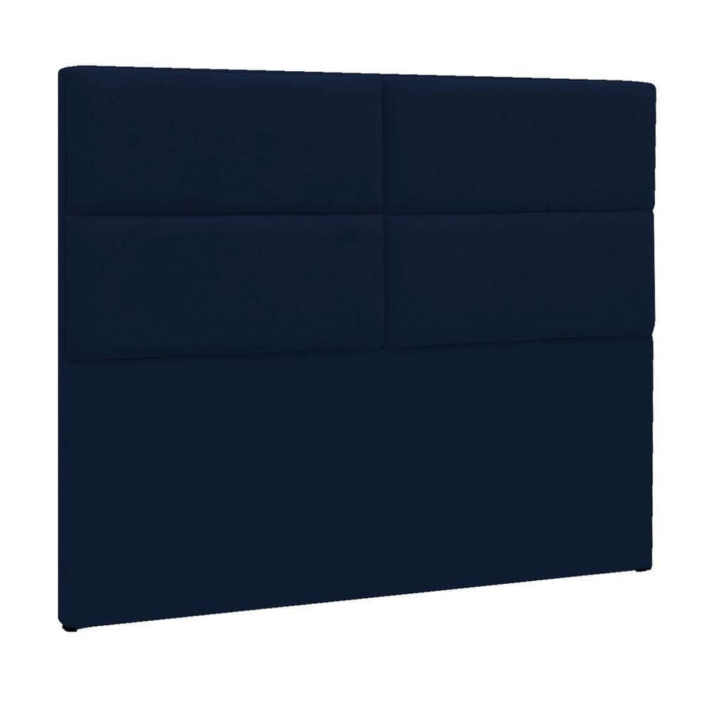 Cabeceira Queen Berlim P04 160 Cm Suede Azul Marinho