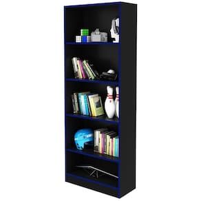 Armário Prateleiras Para Escritório Me4141 Mdp Preto/Azul