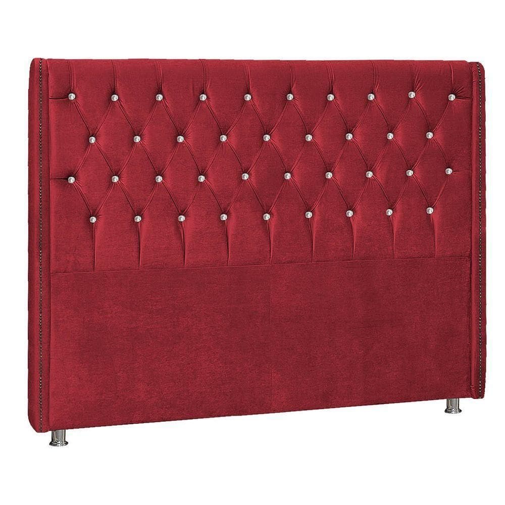 Cabeceira Queen Tóquio P04 160 Cm Suede Vermelho