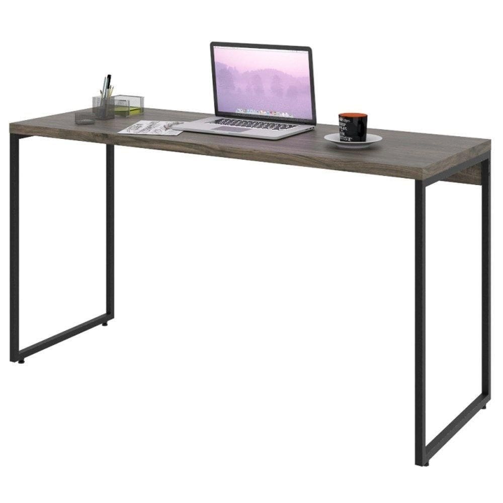 Mesa De Escritório 135Cm Industrial C08 Carvalho Dark