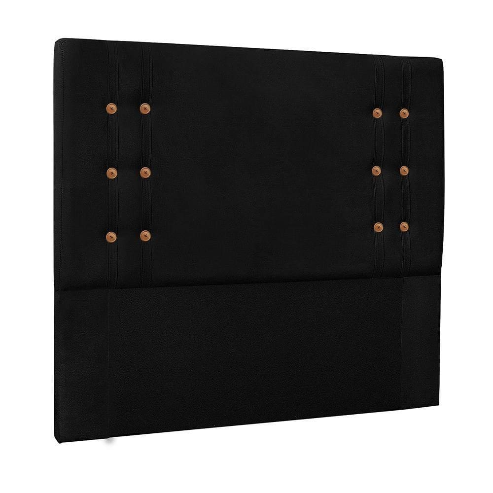 Cabeceira Decorativa King Size 1,95m Kors Suede Preto