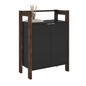 Mesa Baixa Escritório Az1008 Preto/Nogal