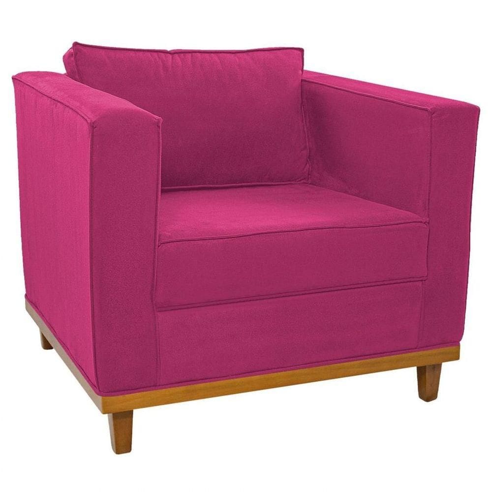 Poltrona Decorativa Europa Suede Pink