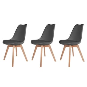 Kit 3 Cadeiras p/Mesa De Jantar Saarinen Design Cinza Cinza