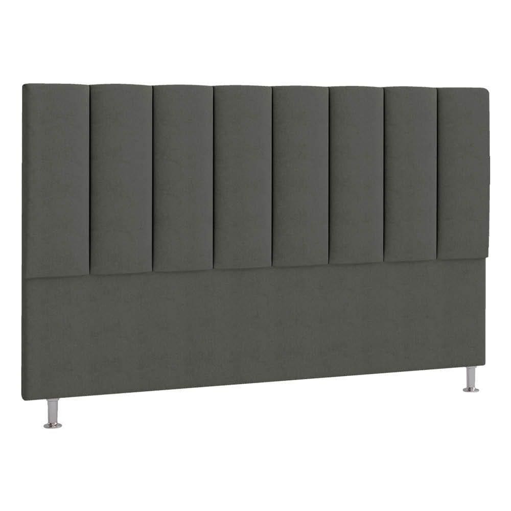 Cabeceira Casal P04 140 Cm Suede Cinza Escuro Tca 958