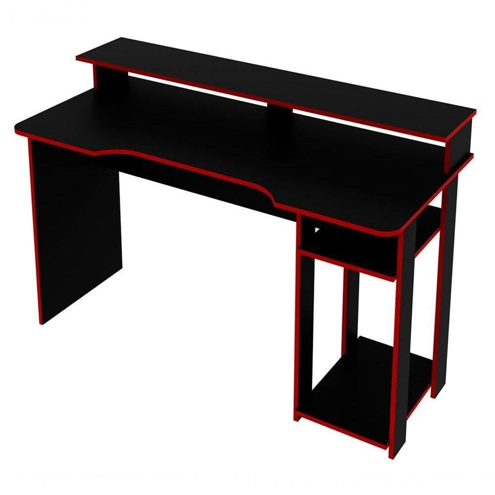 Mesa Para Computador Gamer Me4153 Preto Vermelho