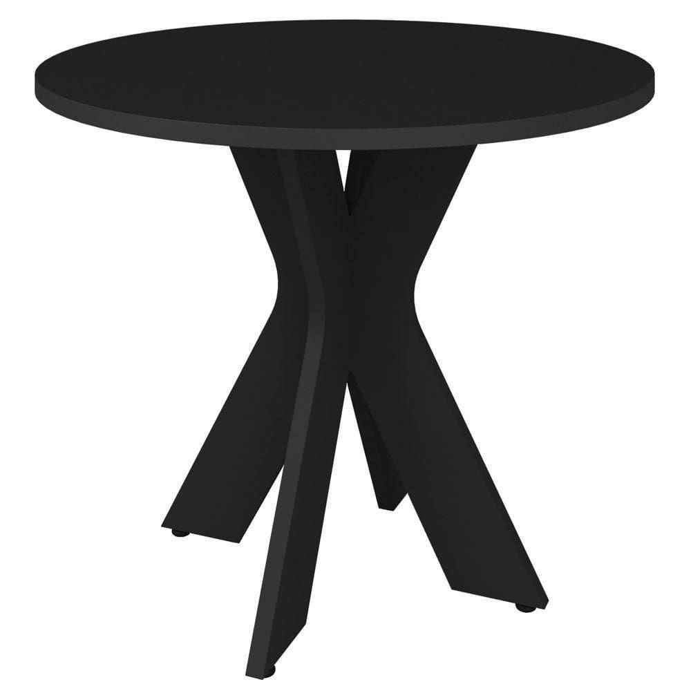Mesa De Escritório Redonda Sun A02 Preto - Lyam Decor