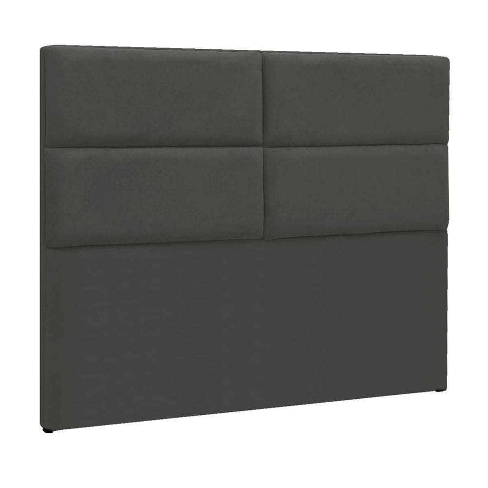 Cabeceira Casal Berlim P04 140 Cm Suede Cinza Escuro Tca 958