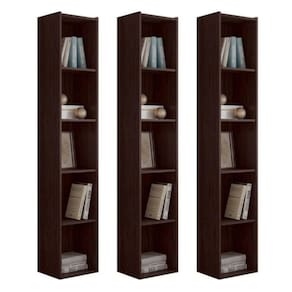 Estante Livreiro Com Prateleiras Janaína Kit 3 Unid Marrom