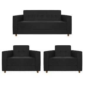 Kit Sofá 2 Lugares E 2 Poltronas Denver Suede Preto - Doce Sonho Móveis