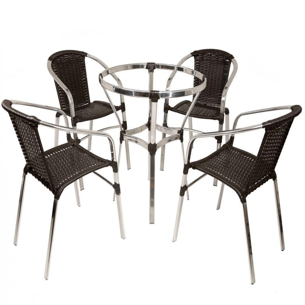 Conjunto De 6 Cadeiras E Mesa Floripa Em Alumínio Trama