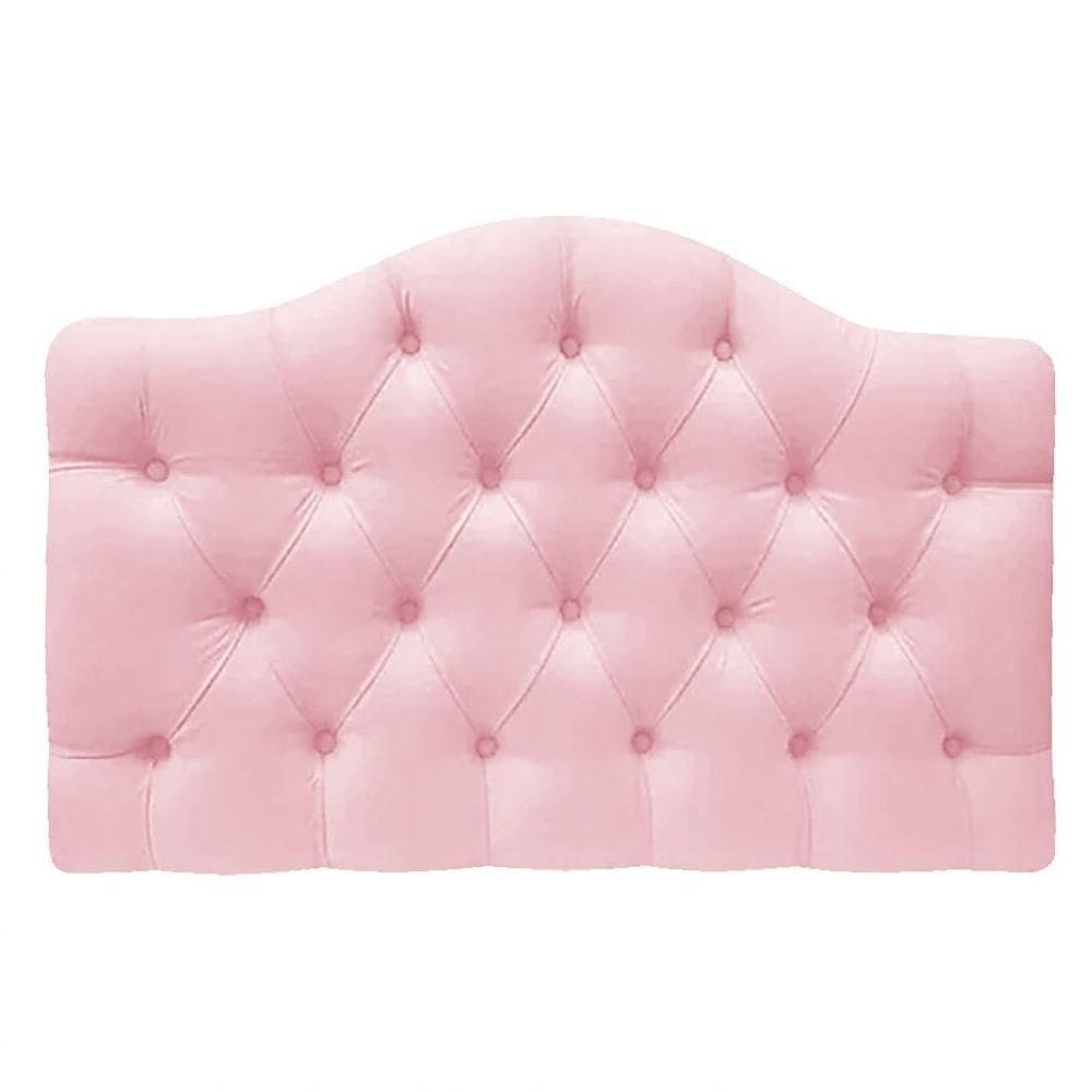 Cabeceira Suspensa Imperatriz 90 Cm Solteiro Suede Rosa Bebê