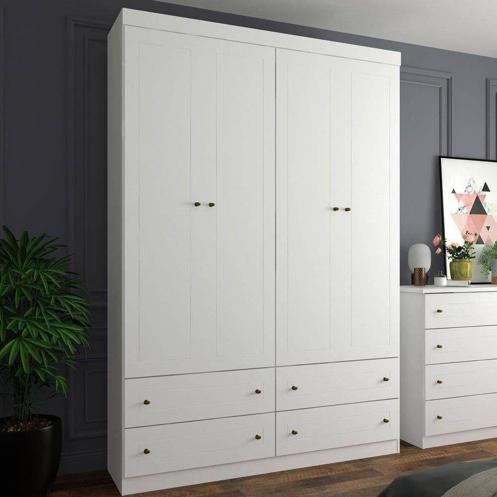 Guarda Roupa Henn Americano 4 Portas 4 Gavetas Branco
