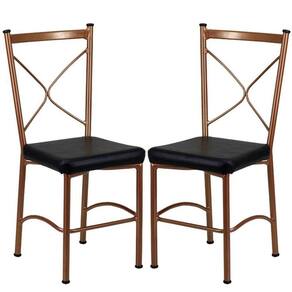 2 Cadeira Buffet Em Alumínio Para Cozinha, Restaurante, Bronze Com Preto
