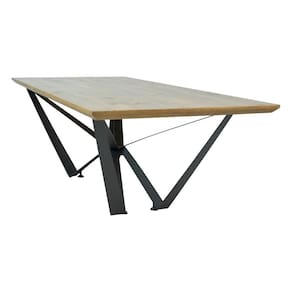Mesa De Jantar Base De Ferro Shaman 238Cm Castanho Oregon