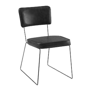 Cadeira De Jantar Decorativa Base Aço Preto Luigi Pu Preto