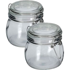 Kit 6 Potes De Vidro Tampa Hermético Vedação Conserva 500ml