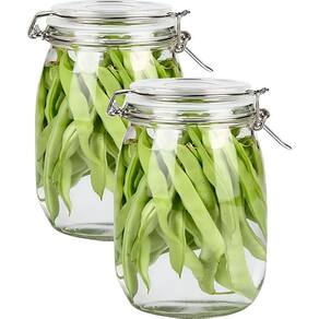 Kit 4 Potes De Vidro Tampa Hermético Vedação Conserva 830ml