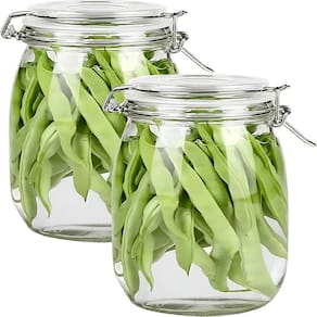 Kit 4 Pote Frasco Recipiente Hermético Vidro Com Tampa 800ml