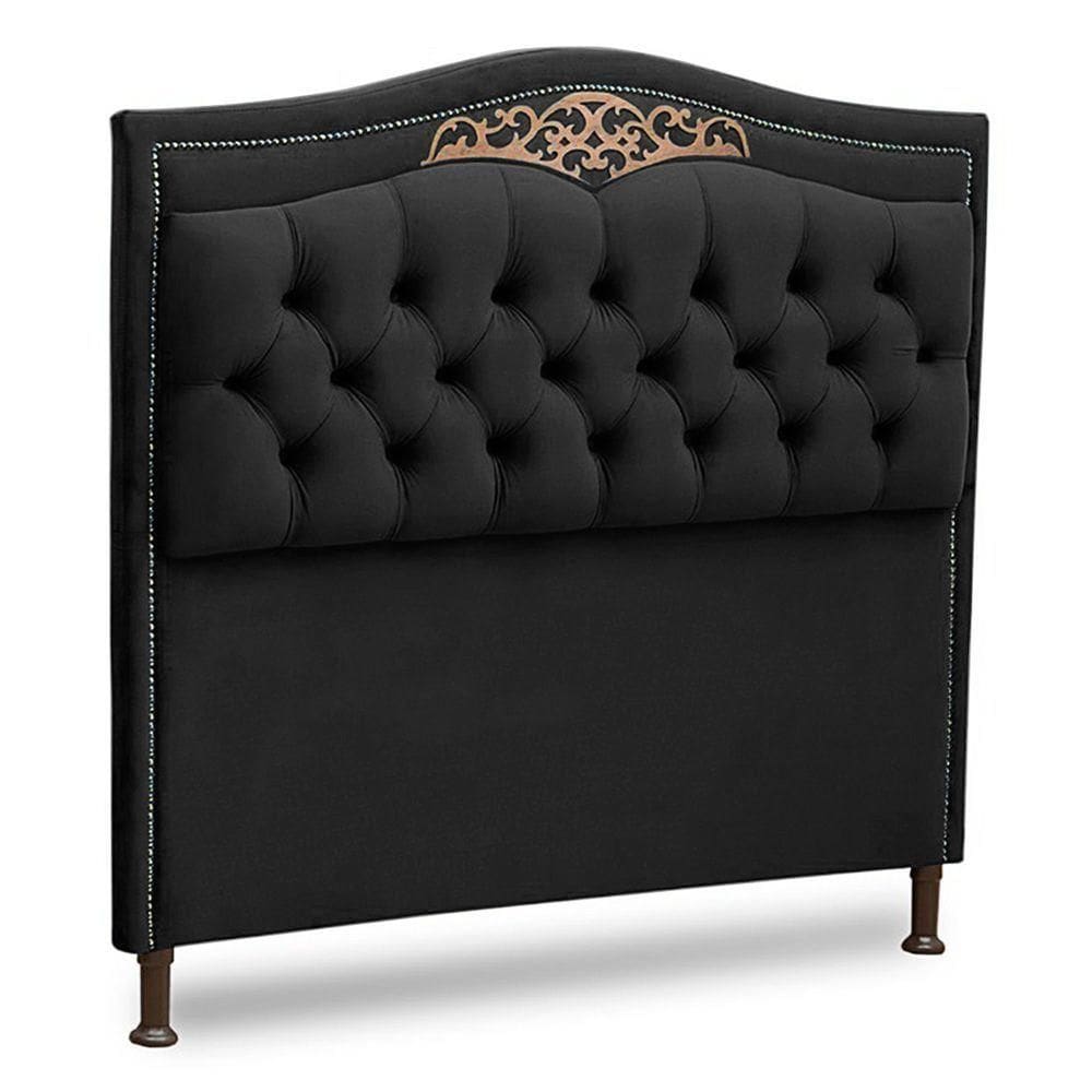 Cabeceira Estofada Cama Box Casal Belize 140Cm Chumbo