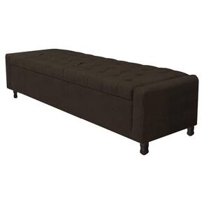Calçadeira Baú Queen Everest P02 160cm Para Cama Box Corano Marrom