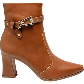 Bota Feminina Casual Dia a Dia Passeio Trabalho Cano Baixo Bico Fino Salto Médio Conforto Mississipi Me561