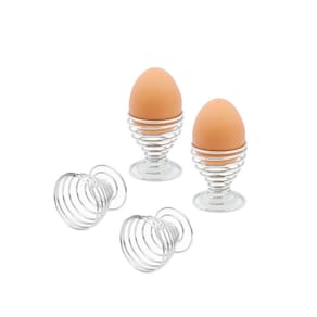 Porta Ovo Suporte Aramado Espiral Buffet Canape Aperitivo Inox 4un