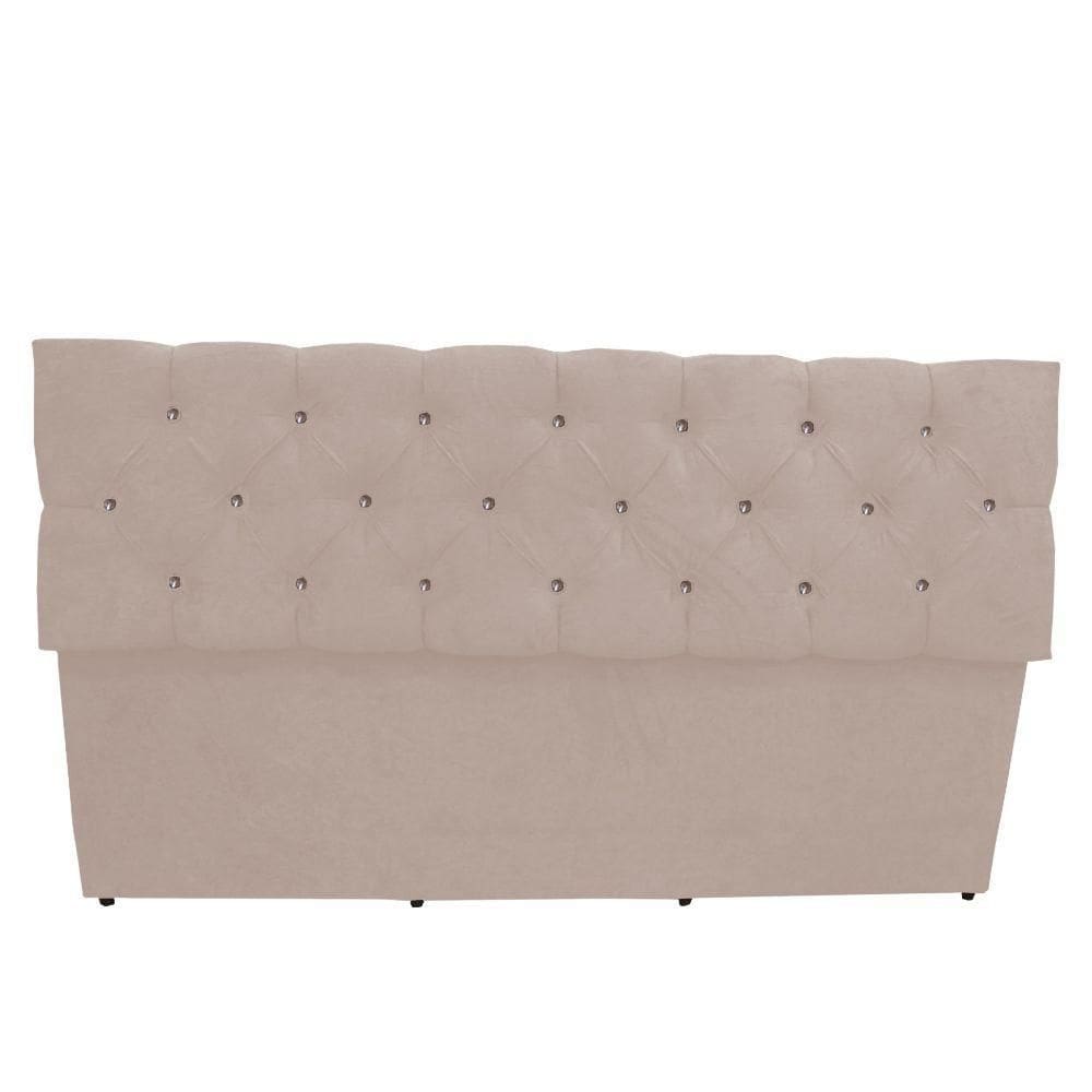 Calçadeira Baú Paris Queen 160 Cm Botão Strass Suede Porcelana Eli Móveis