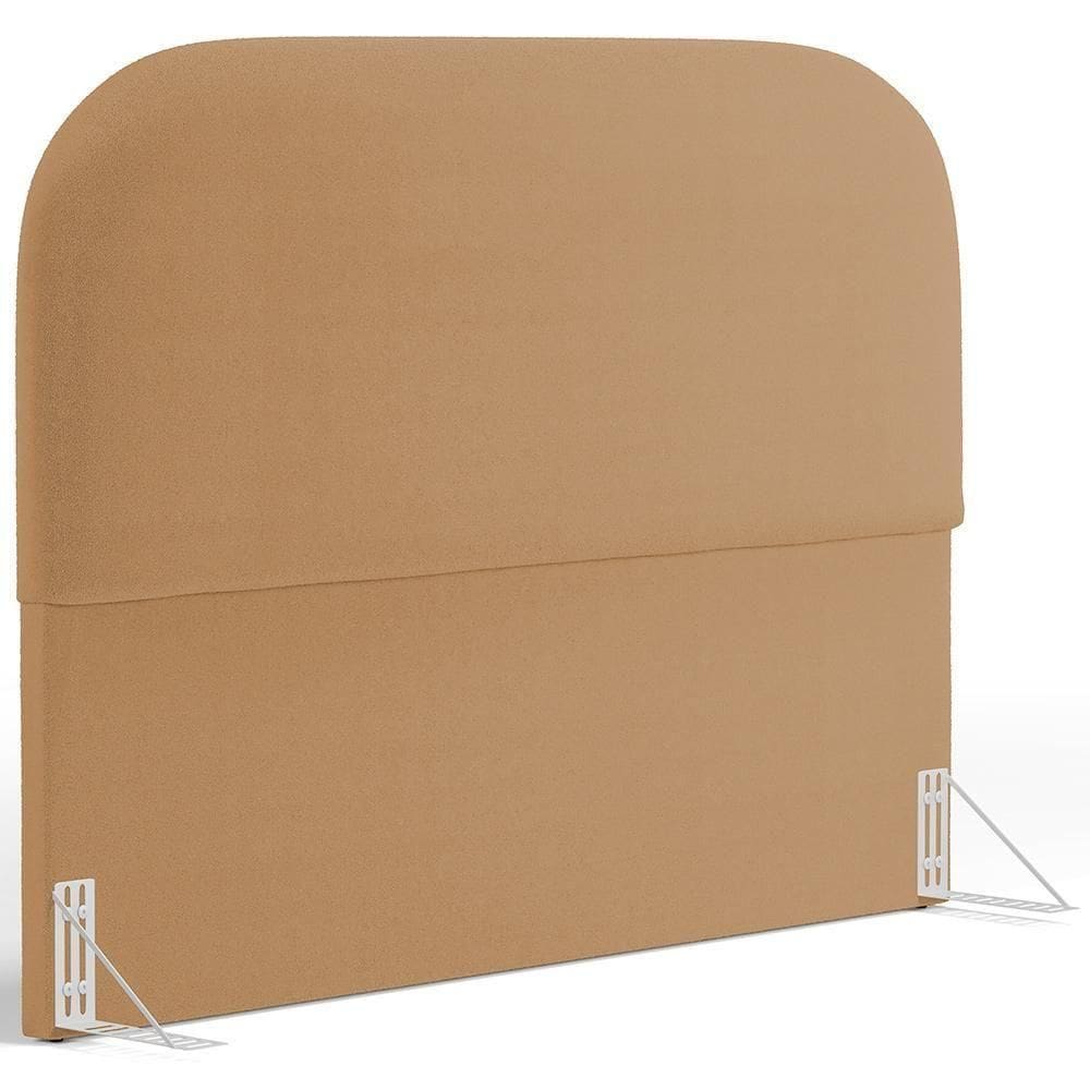 Cabeceira Cama Box Casal 140cm Orgânica Lanna W01 Bouclê Mostarda - Lyam Decor