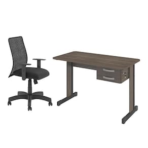 Jogo Cadeira Inclinável E Mesa Com Gaveteiro Affara Preto