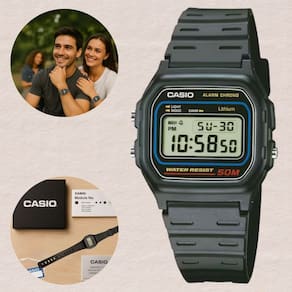 Relógio Casio Digital W-59-1VQ Preto Resina Vintage com Alarme, Luz LED Resistência à Água 50 Metros Cronômetro Luz LED