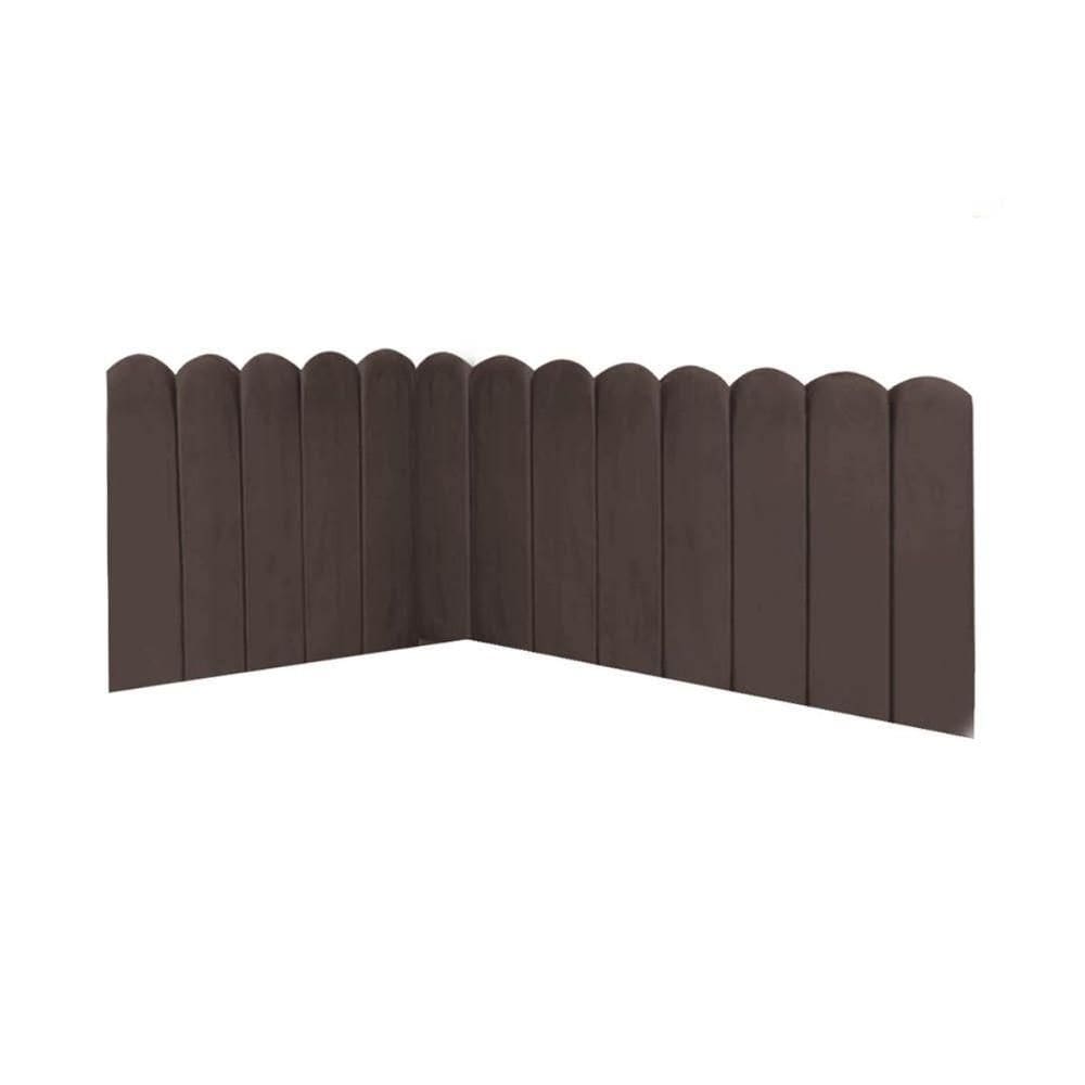 Cabeceira Painel Cama Casal Box Nuvem Suede Sandy 140 Cm Cor:marrom