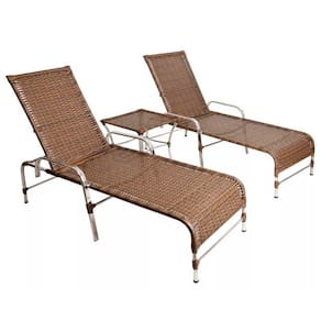 Kit 2 Espreguiçadeiras Catar E Mesa Garden Argila