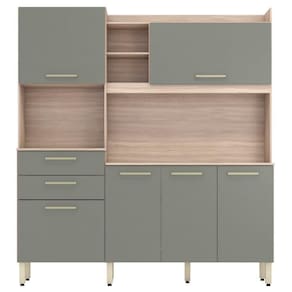 Armário De Cozinha 6 Portas 2 Gavetas Select Avena Touch/menta - Demóbile