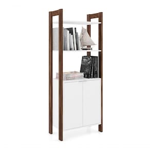 Armario 02 Portas Multiuso Az1009 Branco Nogal